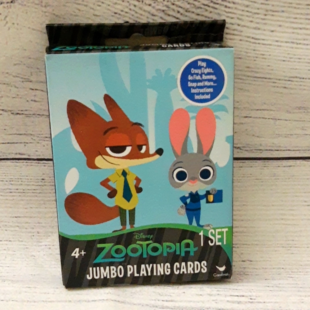 Disney Zootopia Jumbo Playing Cards SEALED, BOX DAMAGE